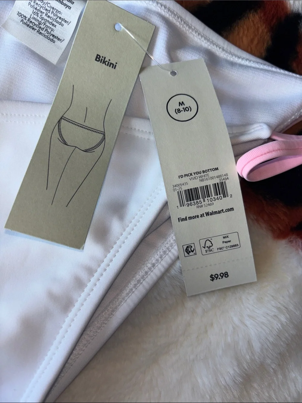 No Boundaries White Swim Bottoms with Pink Side Ties